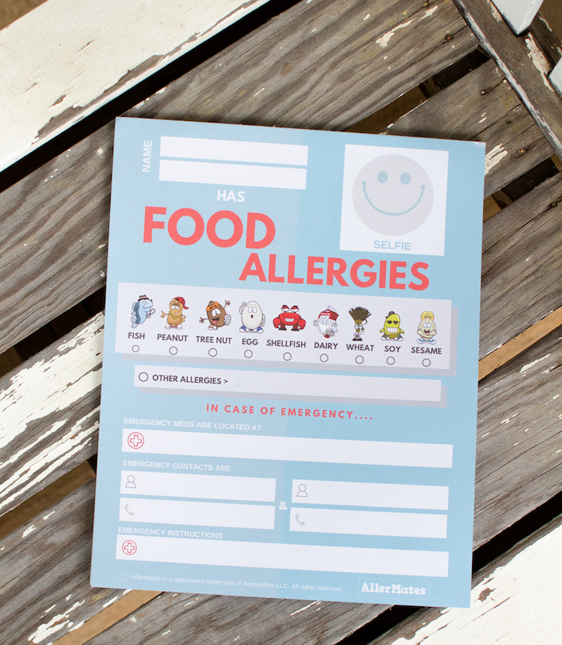 Allermates Food Allergy Safety Classroom Notepad For Teachers And Students