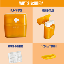 Travel Size Bottles for Medicines (Liquid or Pills) Carrying Case - Amber 3 Pack