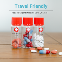 Travel Size Bottles for Medicines (Liquid or Pills) Carrying Case - Clear 3 Pack